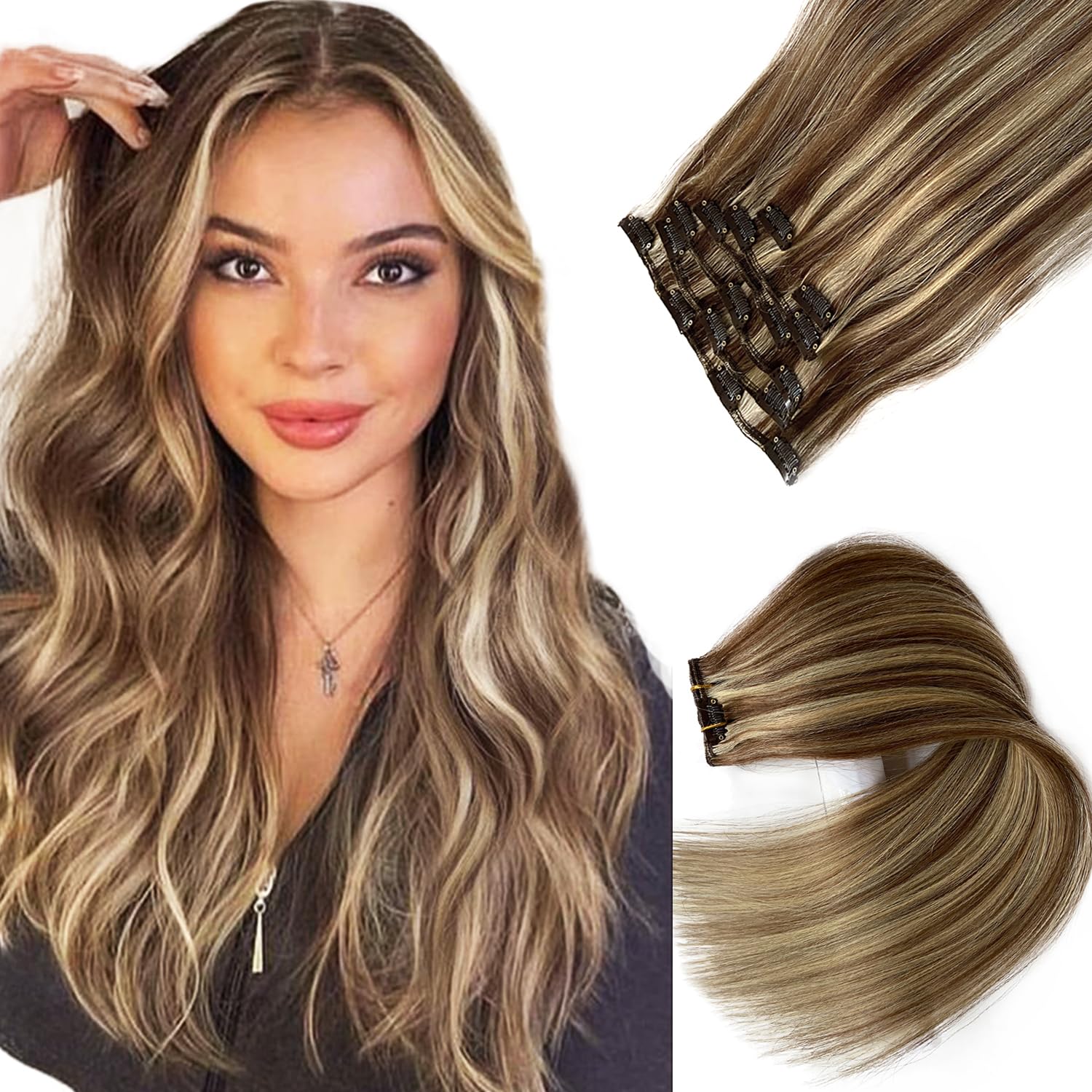 hair extensions brown blonde