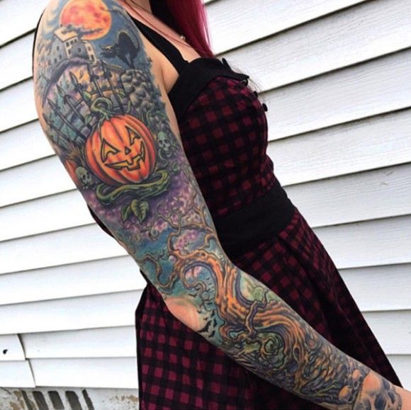 halloween tattoo sleeve