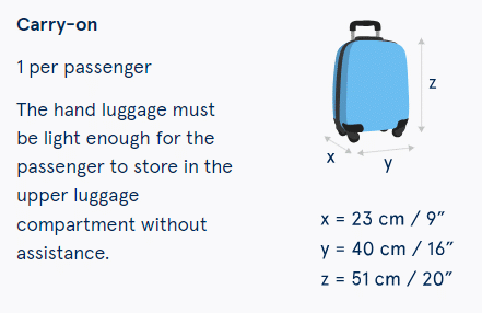 hand luggage weight air transat