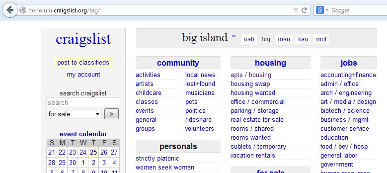 hawaii craigslist