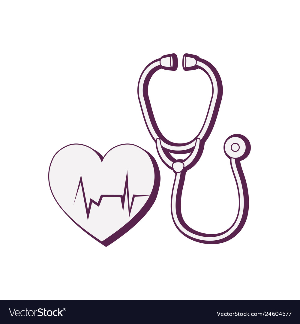 heart with stethoscope drawing