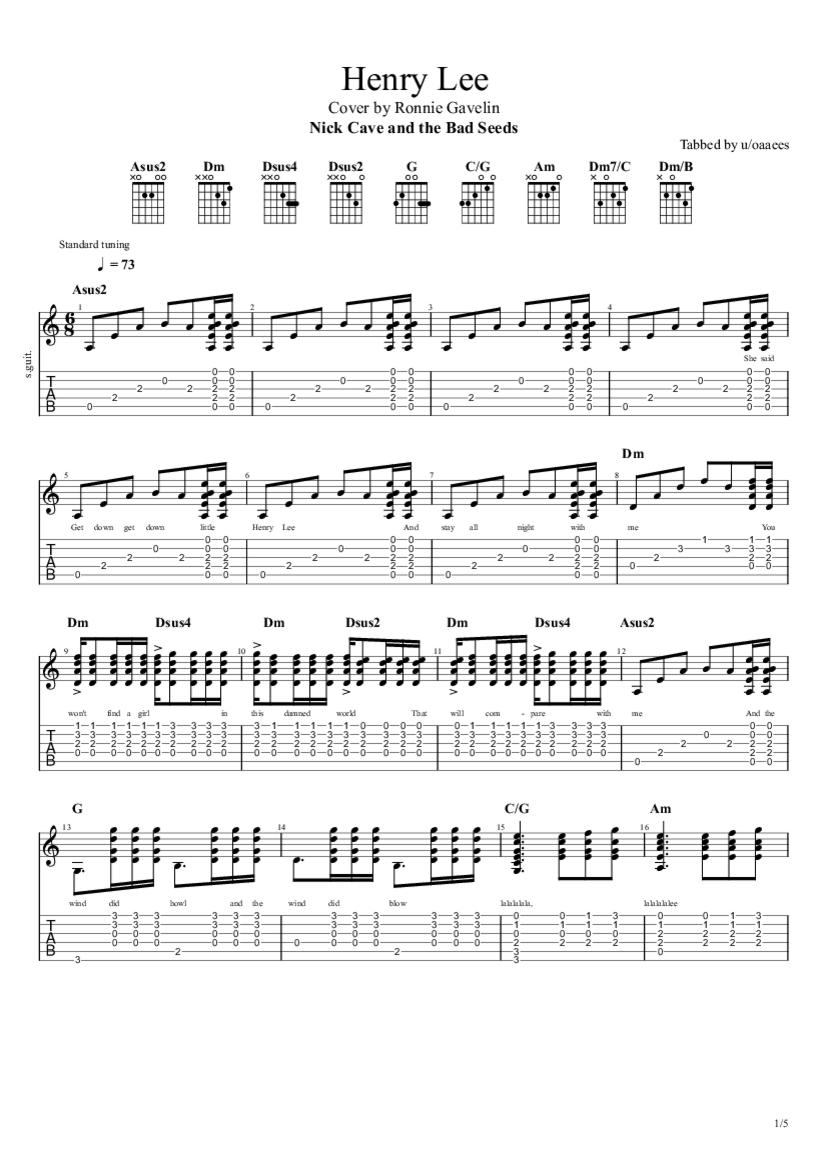 henry lee chords