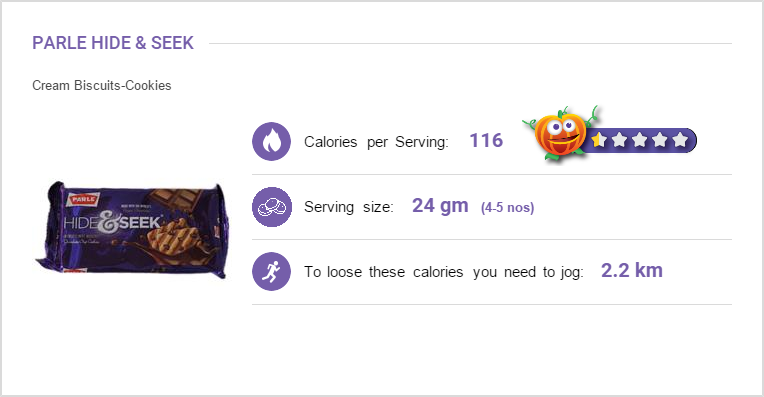 hide and seek biscuit calories