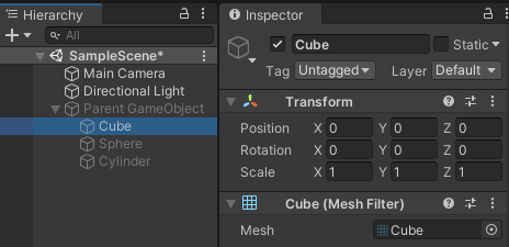 hide gameobject unity