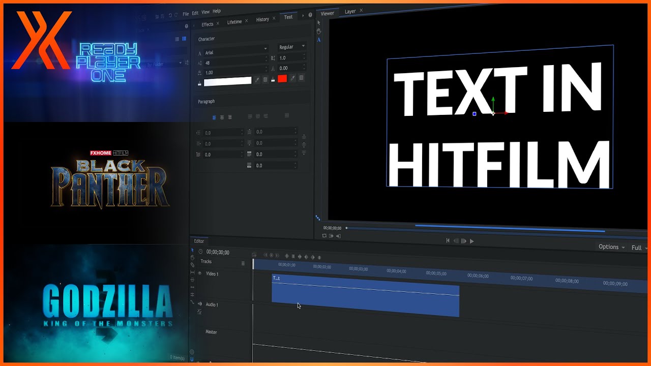 hitfilm express fonts