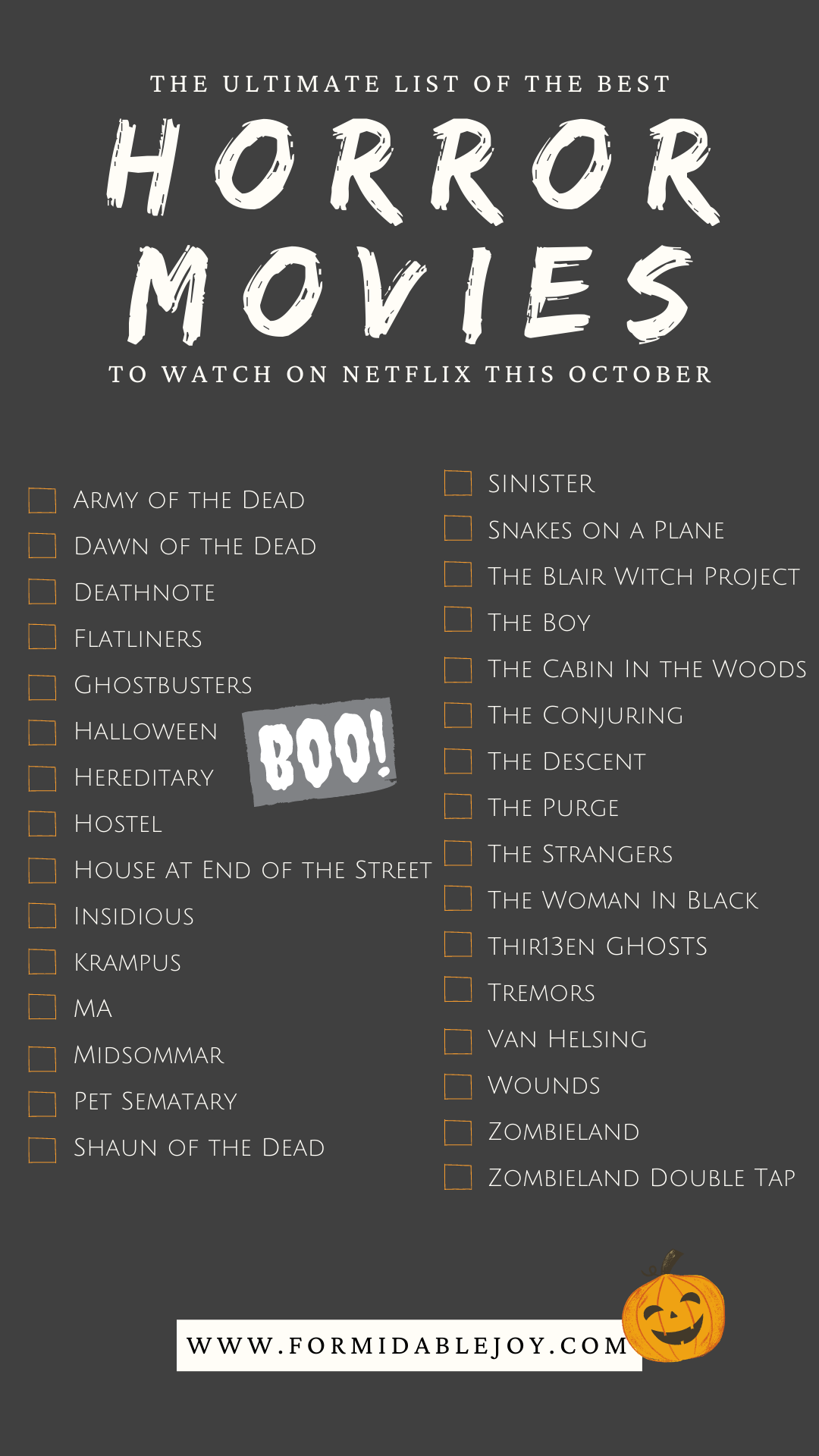 horror movies list