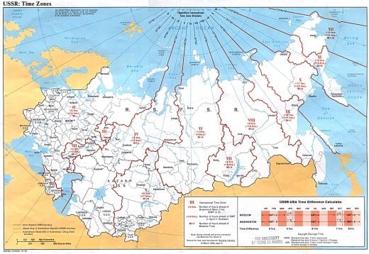 how many time zones does russia have