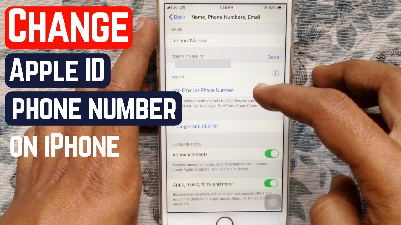 how to change phone number on apple id