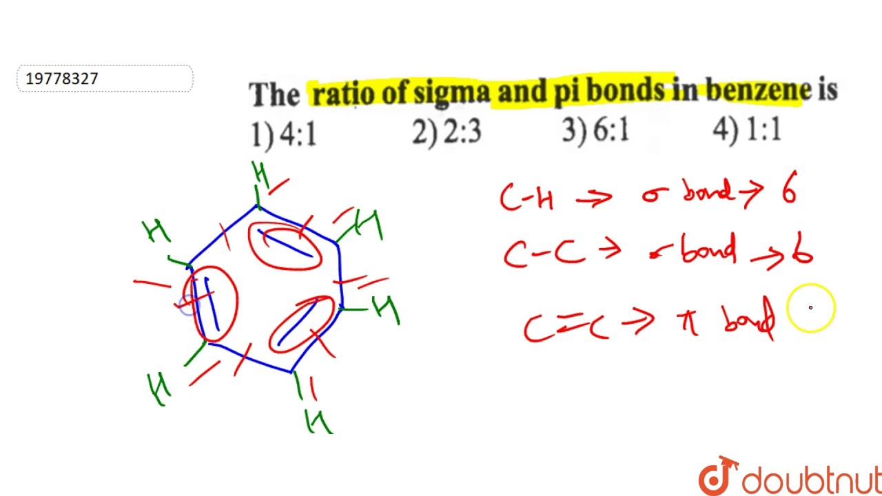 how to count sigma and pi bonds in benzene