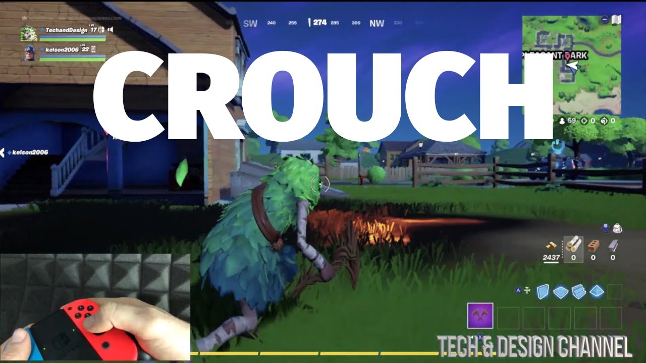 how to crouch in fortnite switch