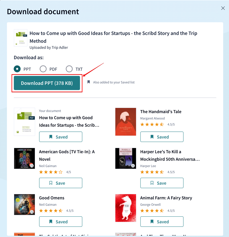 how to download pdfs from scribd