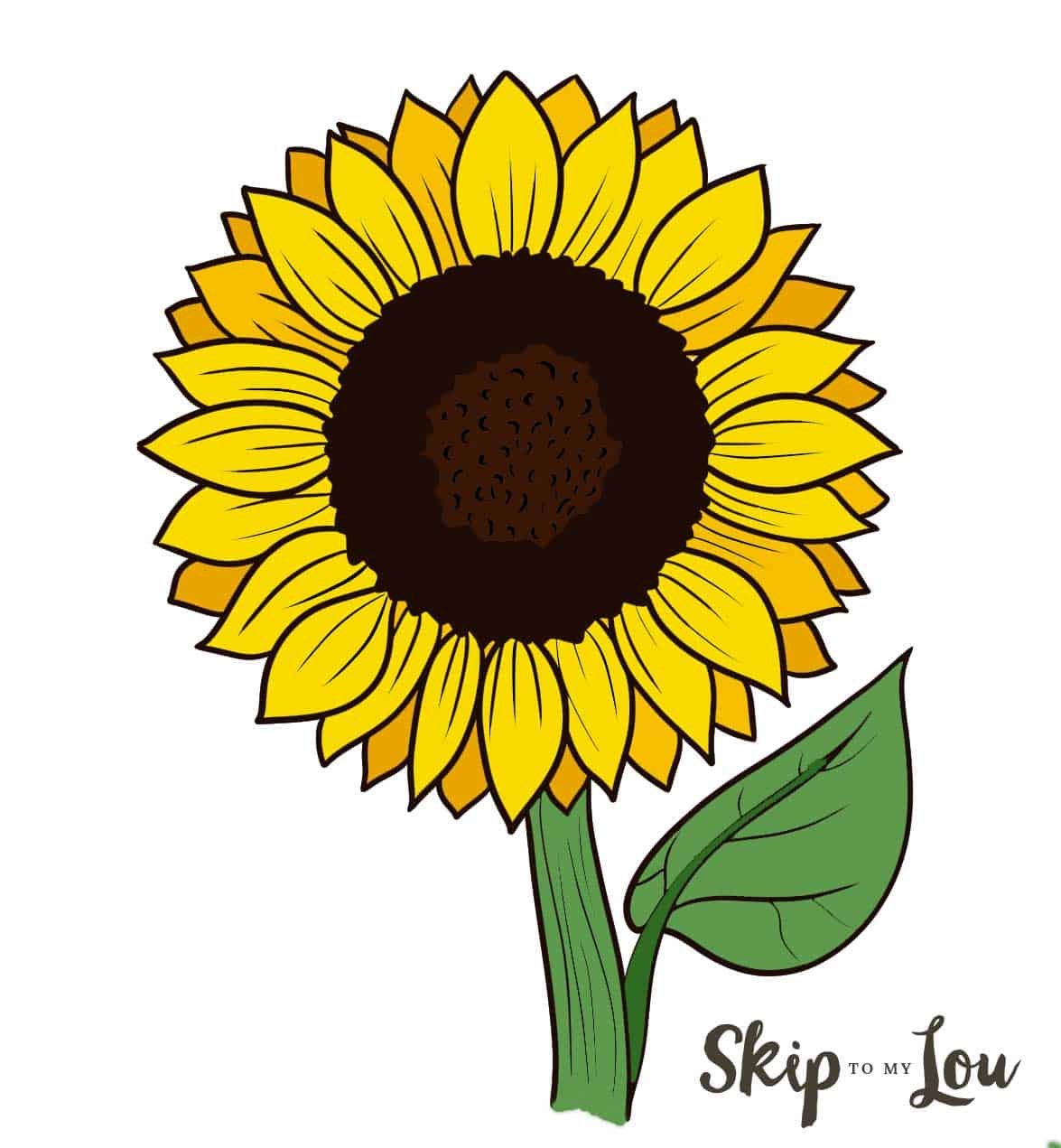 how to draw a sunflower for kids