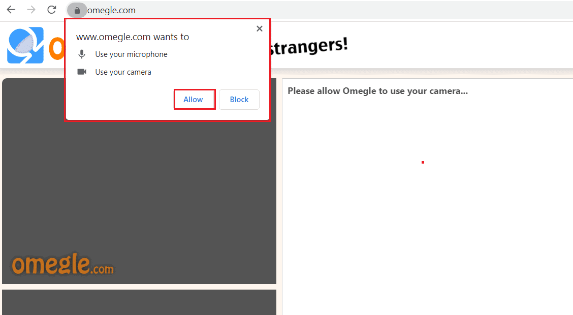 how to enable camera in omegle