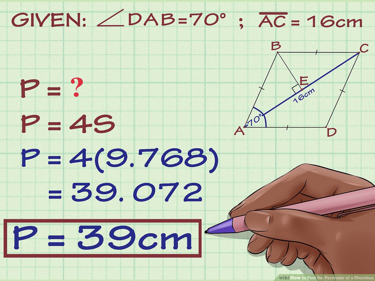 how to find perimeter of rhombus when diagonals are given