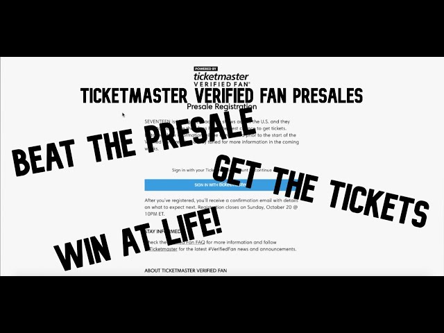 how to get verified fan on ticketmaster