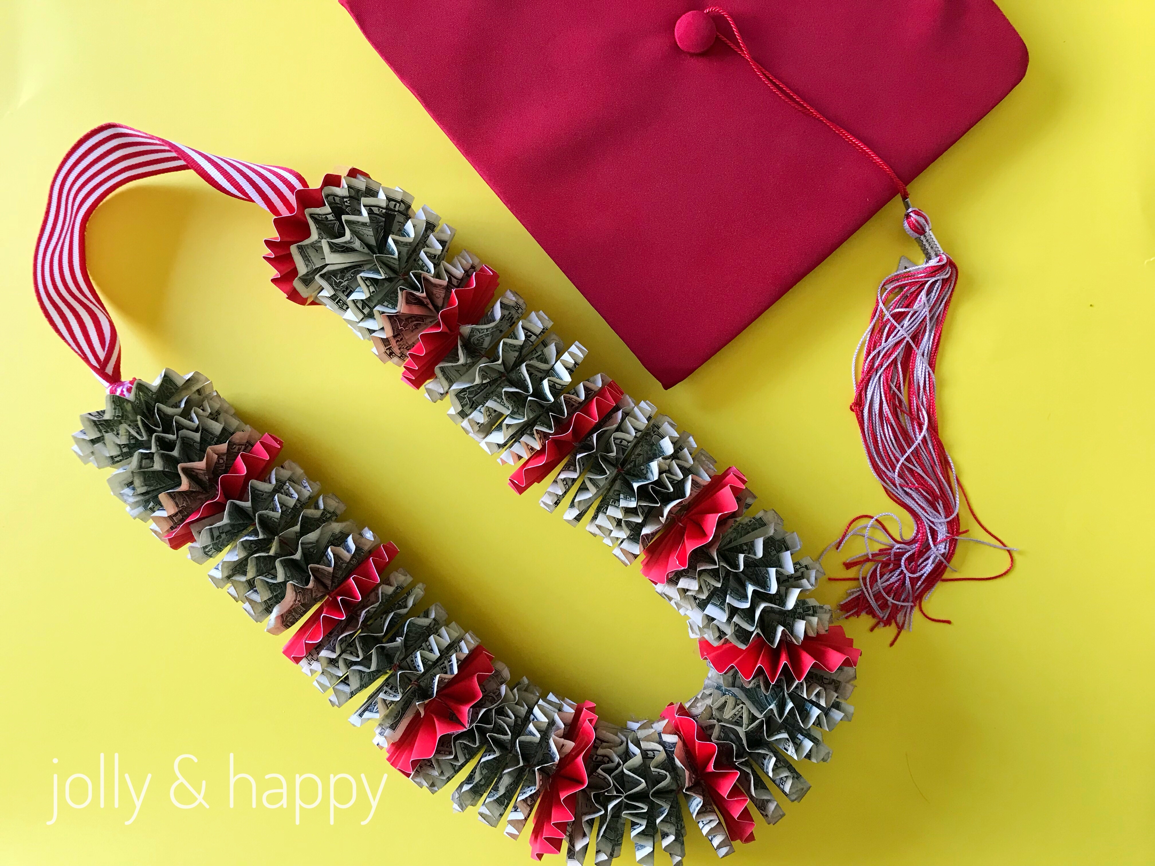 how to make dollar bill graduation lei