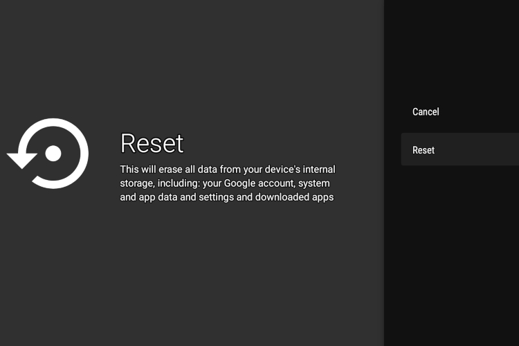how to restart android tv