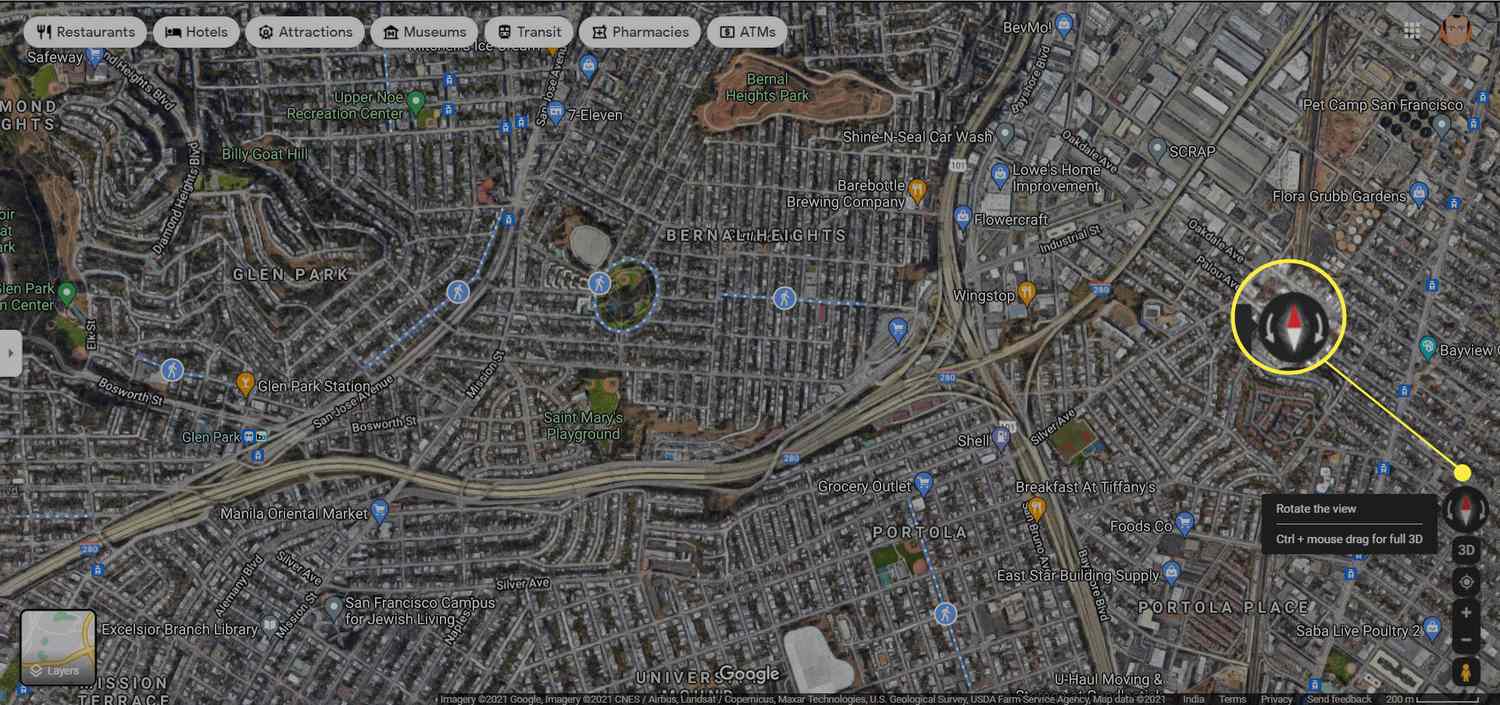 how to rotate in google maps