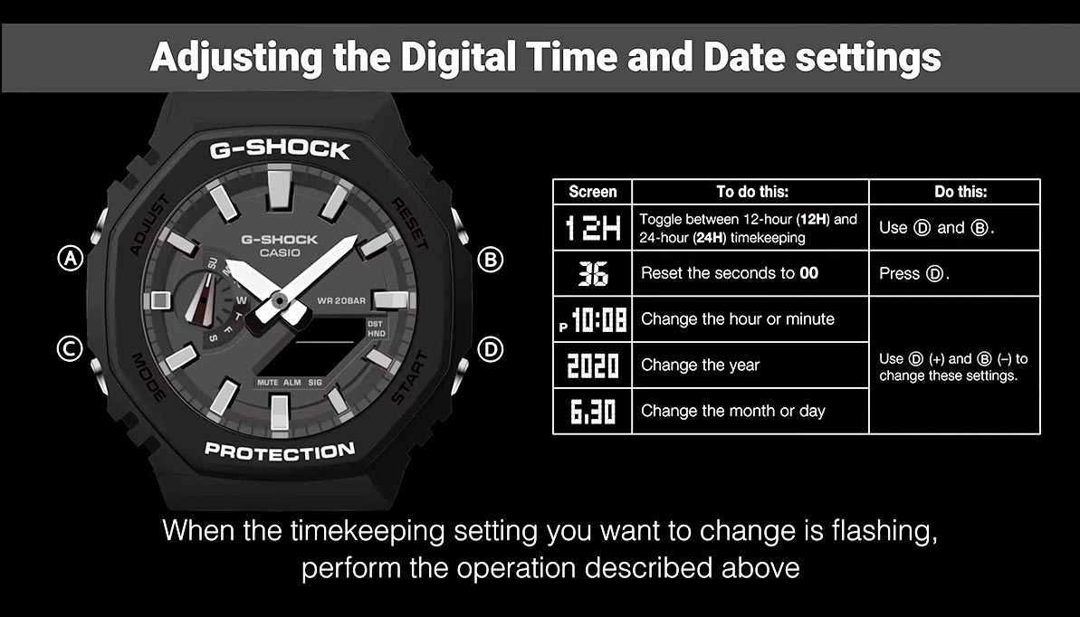 how to set a g shock watch