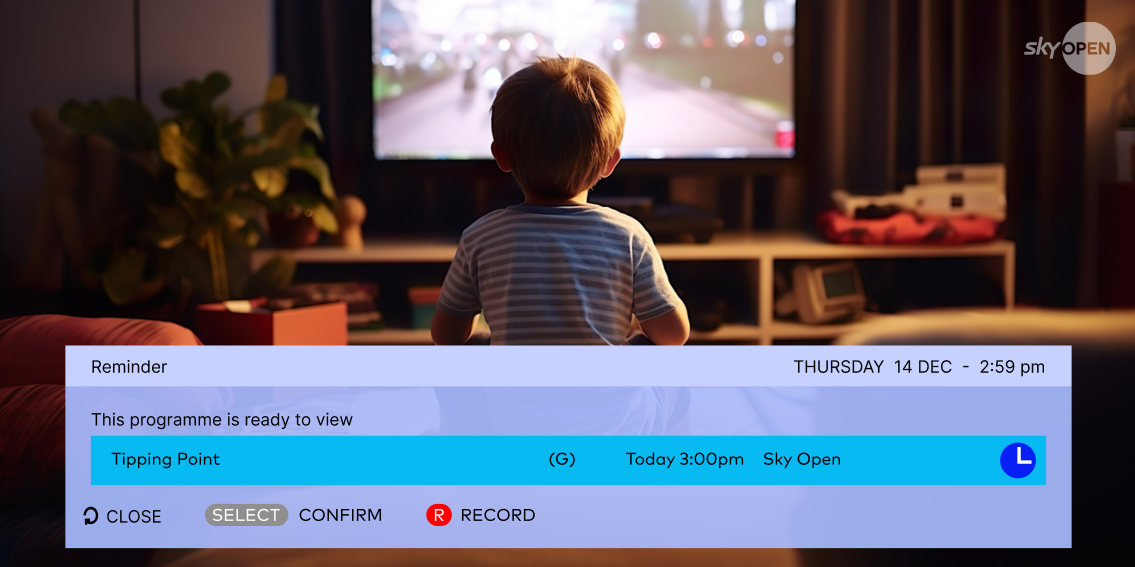 how to set reminder sky q