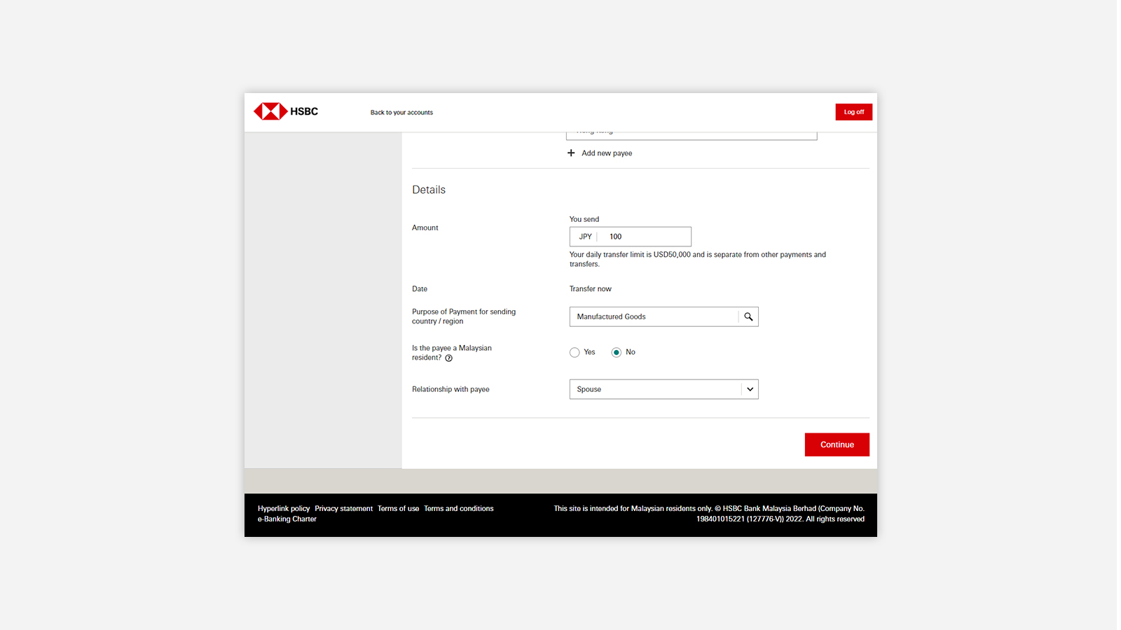 hsbc malaysia swift code list