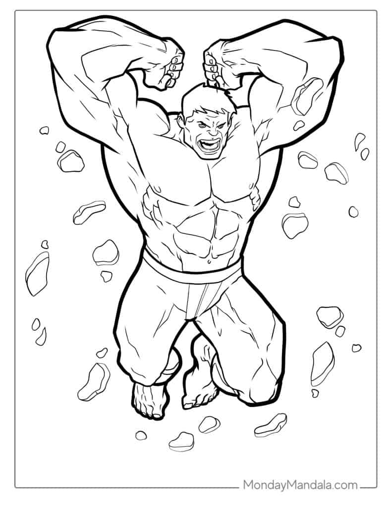 hulk colouring page