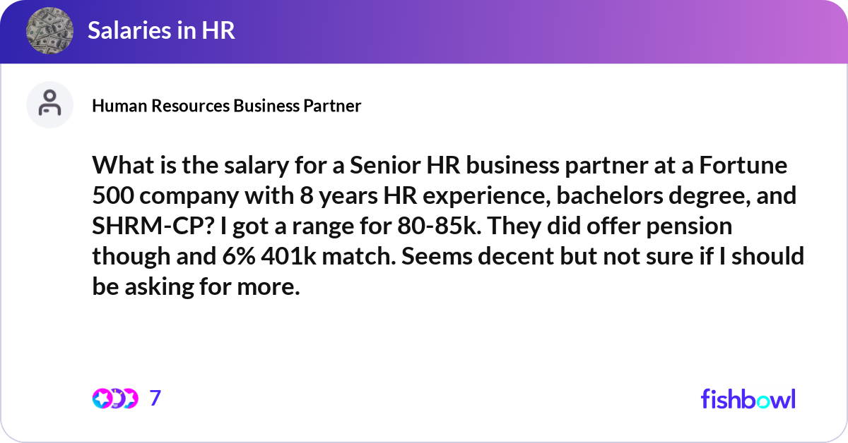 human resources business partner salary