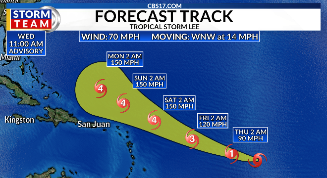 hurricane lee 2023 tracker