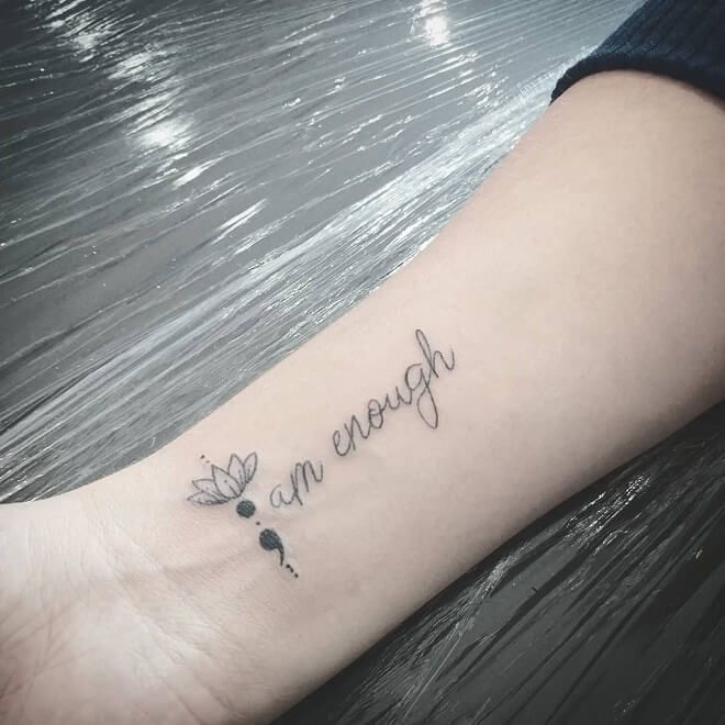 i am enough wrist tattoo