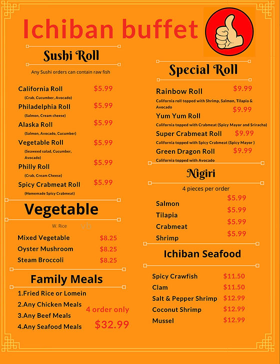 ichiban grill menu