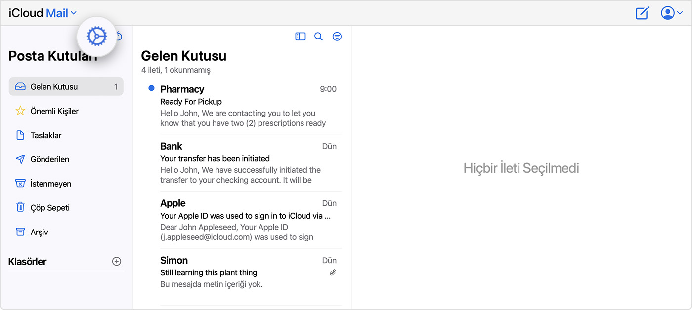 icloud uzantılı mail almak