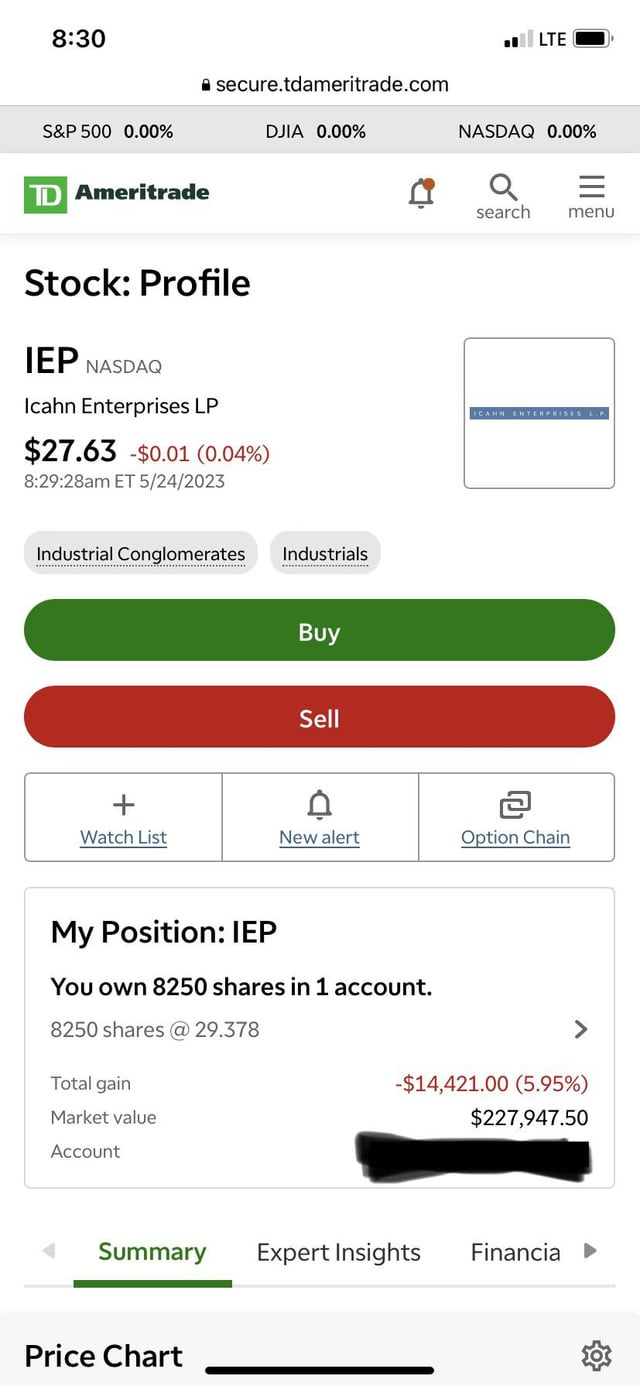 iep stock buyback