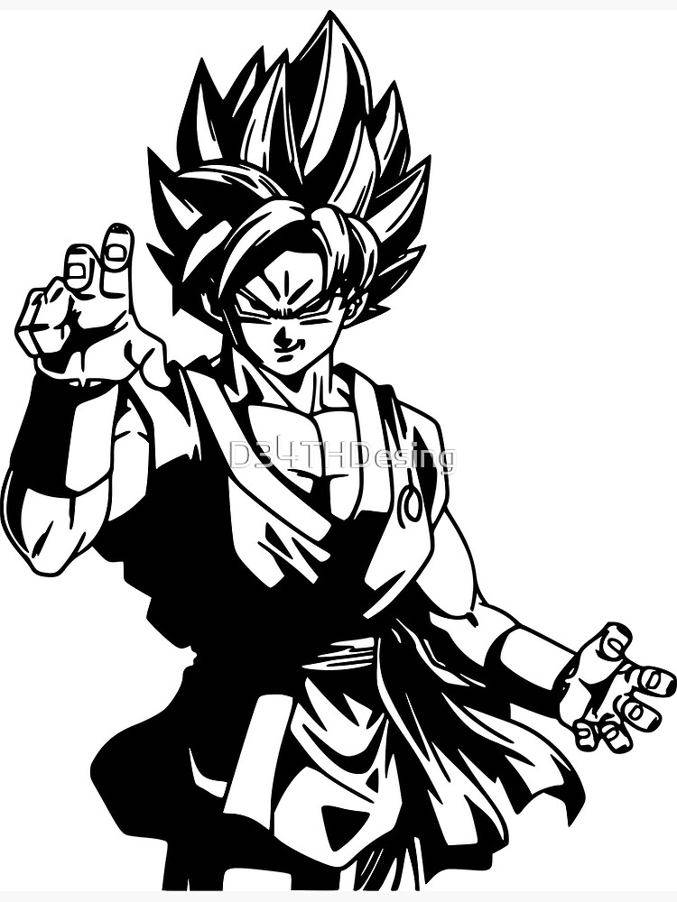 imagen de goku blanco y negro