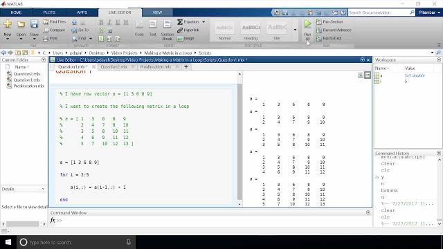 in matlab matrix