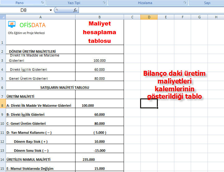 inşaat giderleri excel