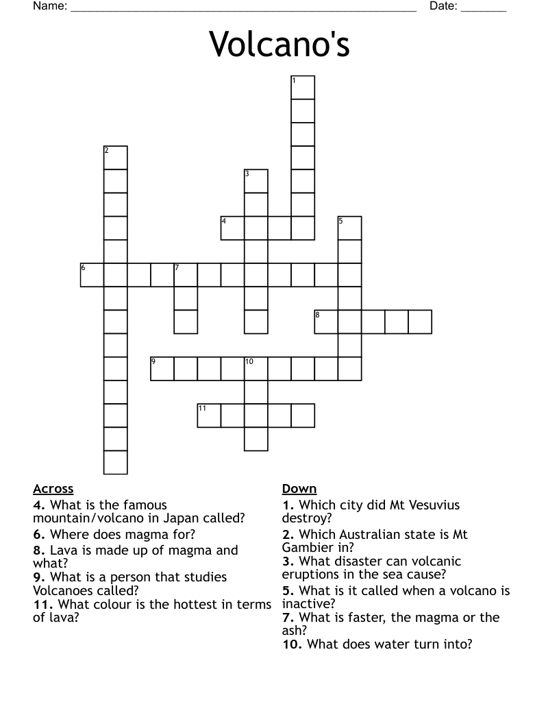 inactive as a volcano crossword