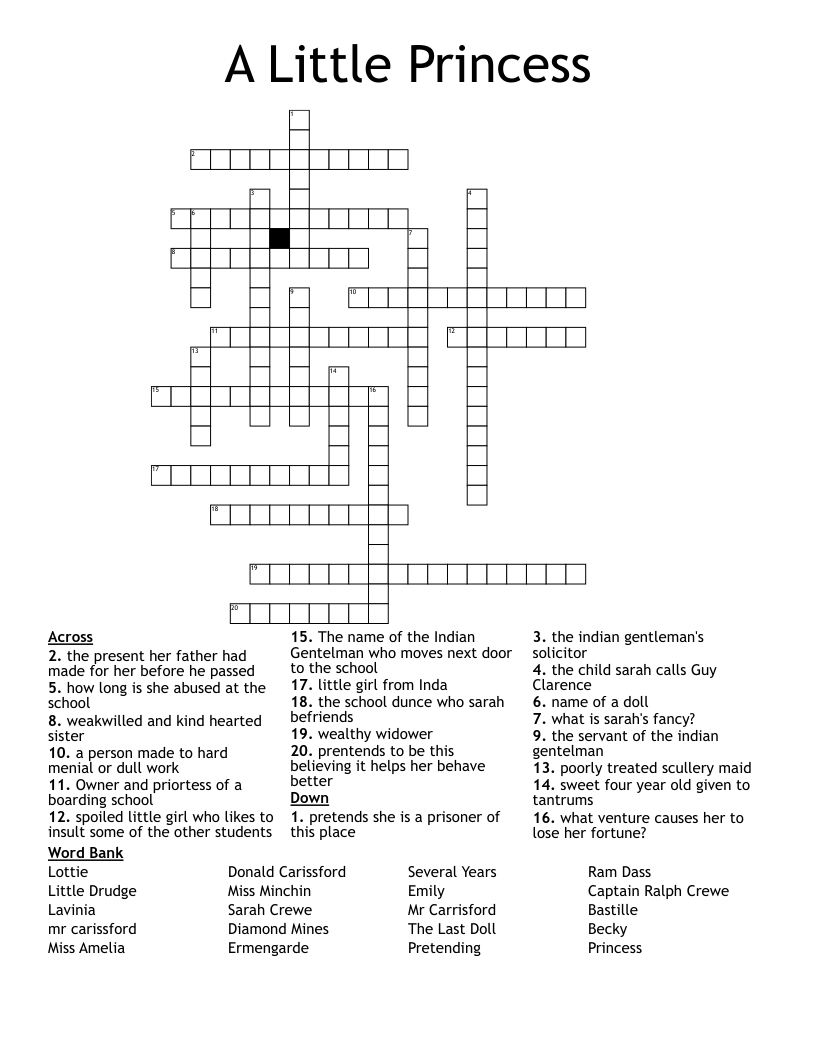 indian princess crossword