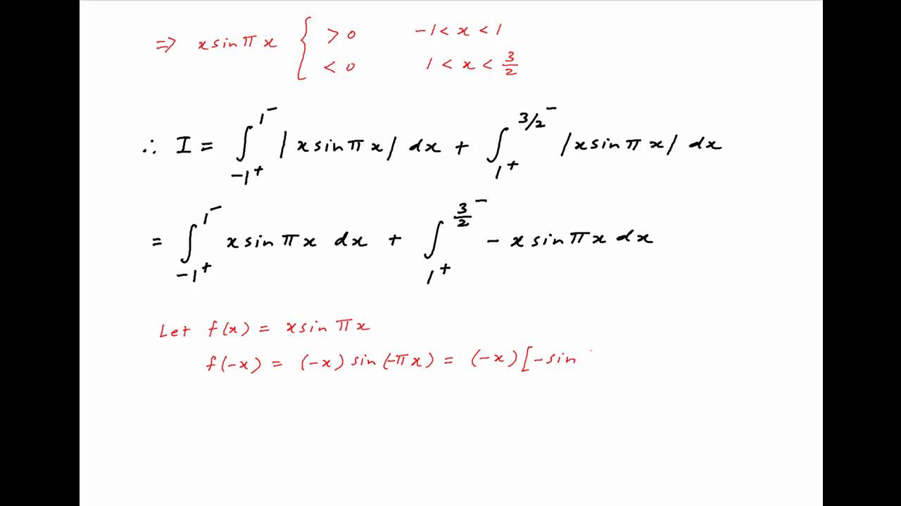 integral of sin pi x