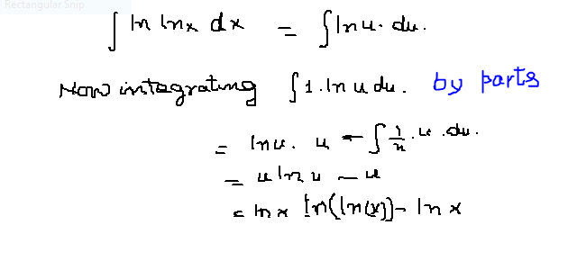 integrating ln x