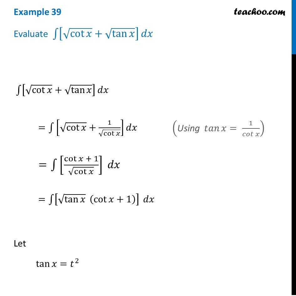 integration of tanx cotx