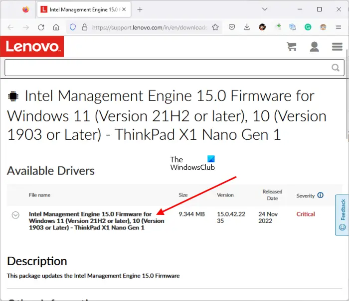 intel management engine firmware