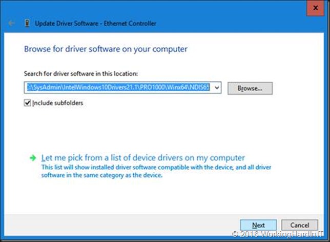 intel network drivers windows server 2016