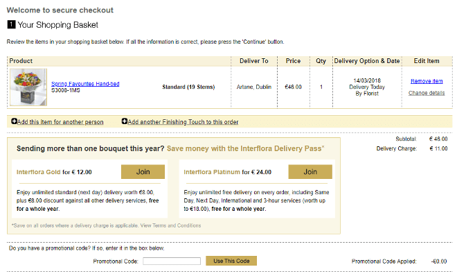 interflora discount code