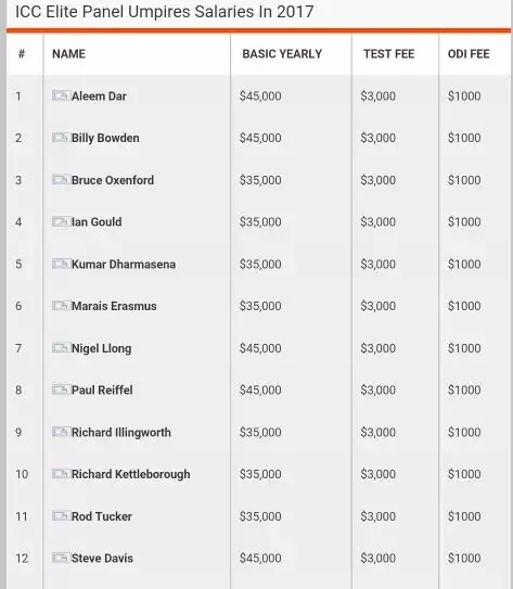 international umpire salary