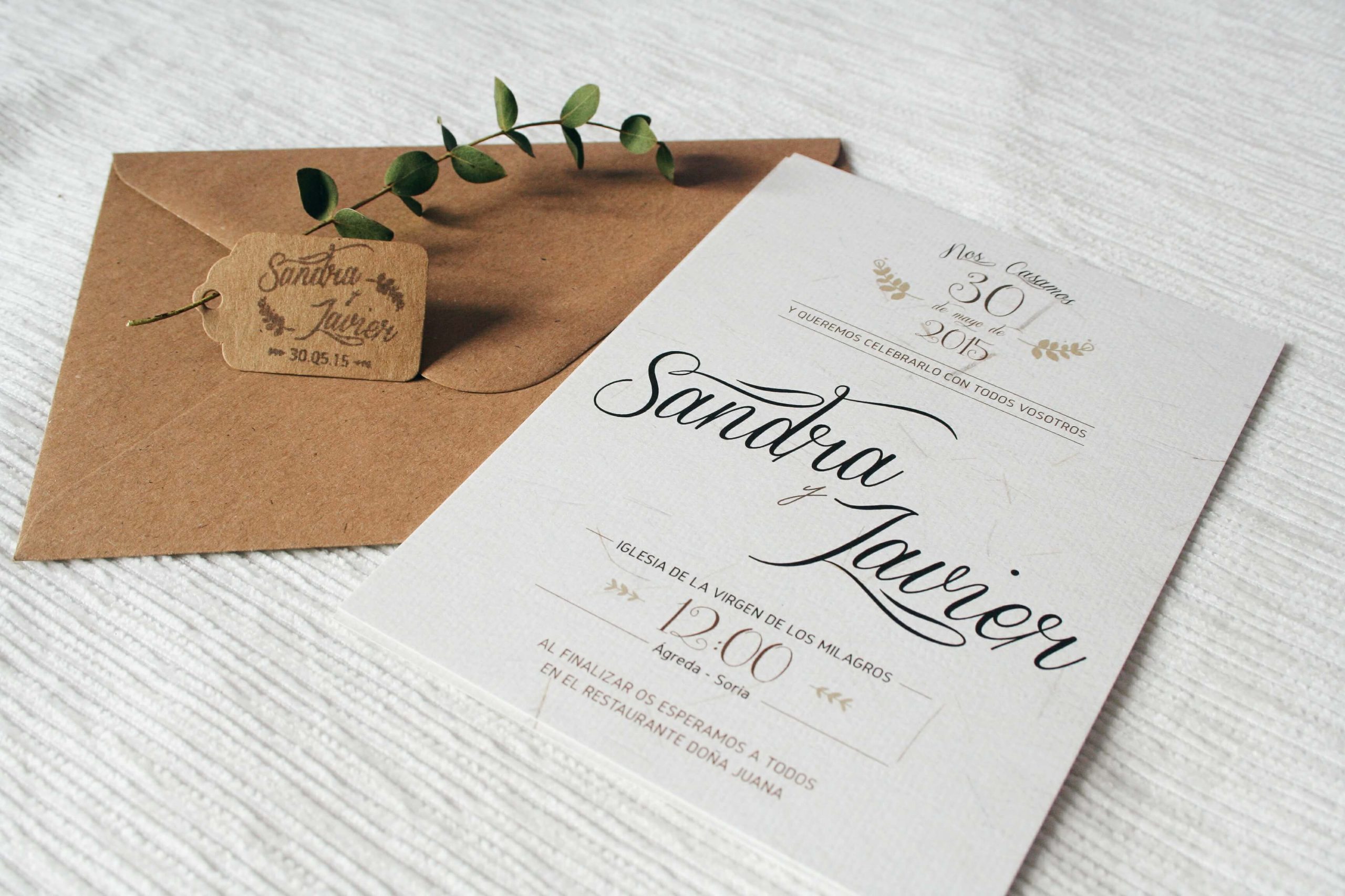 invitaciones para boda rustica