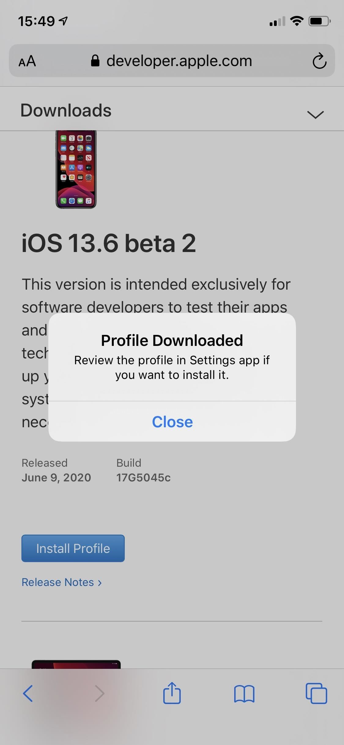 ios 13 beta software profile