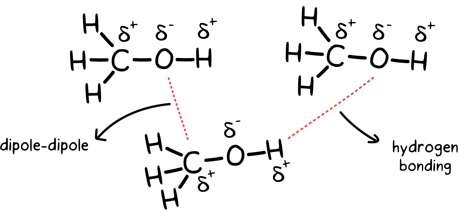 is ch3oh hydrogen bonding