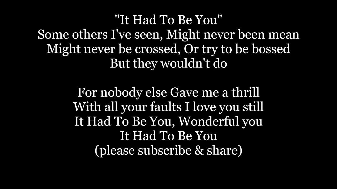 it had to you lyrics