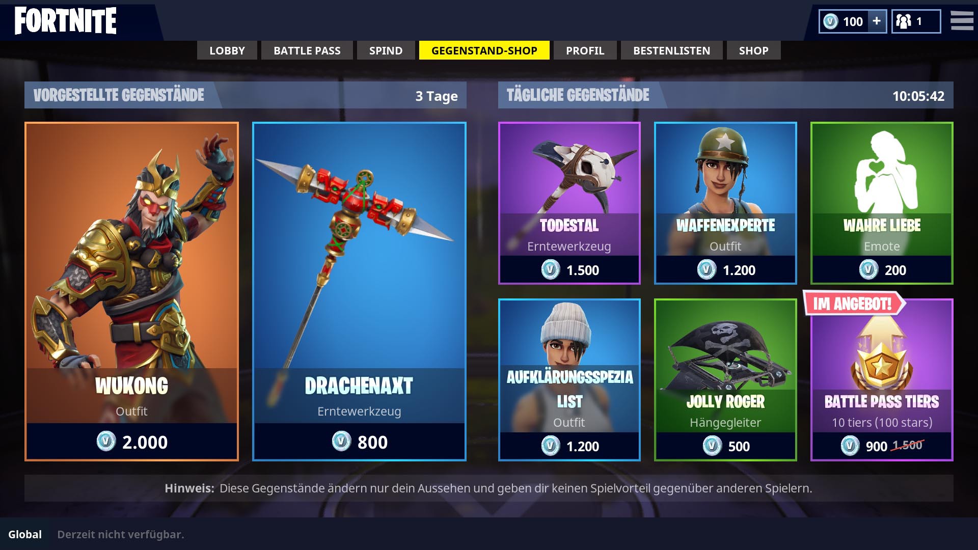 item shop heute fortnite