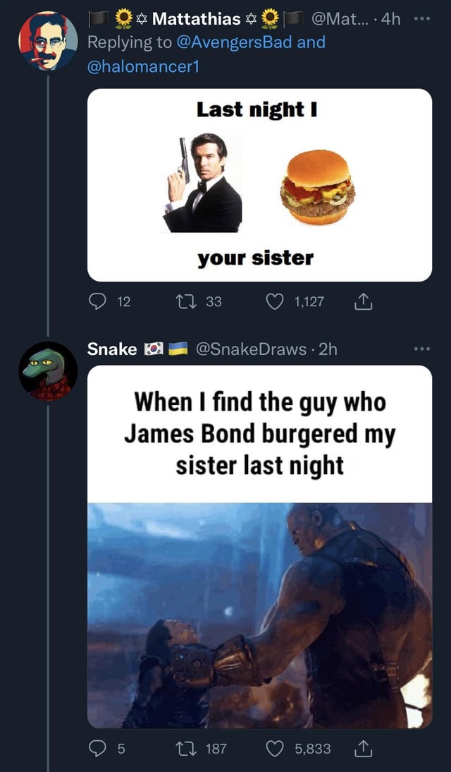 james bond burger meme